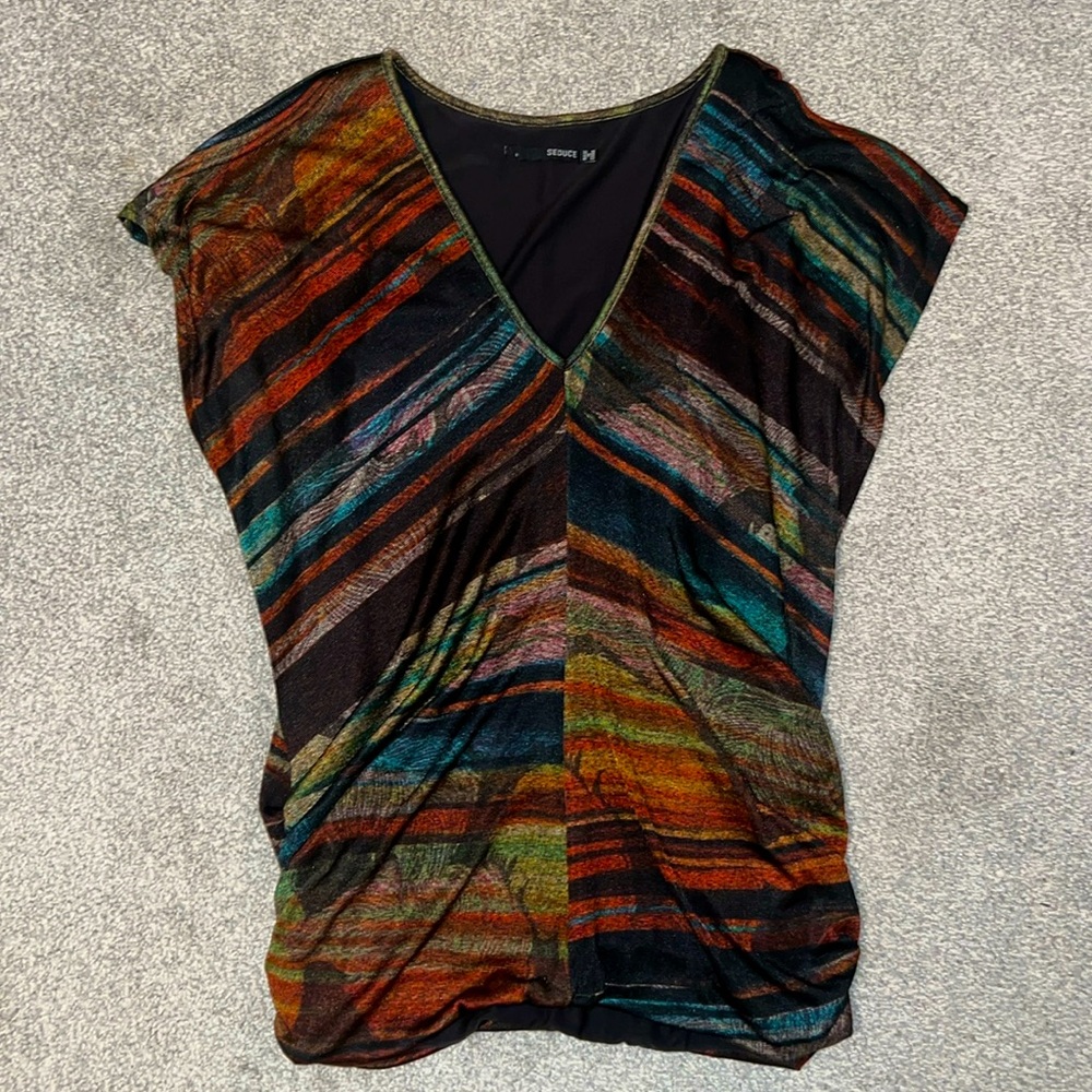 Gorgeous dressy colorful metallic tunic/top by Australian brand size AU 8/US S
